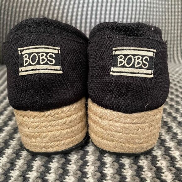 BOBS by Skechers black wedge espadrille women’s shoe size 9 - Picture 9 of 16